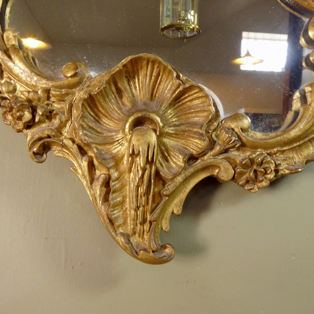19TH C SHELL GILT MIRROR View IV