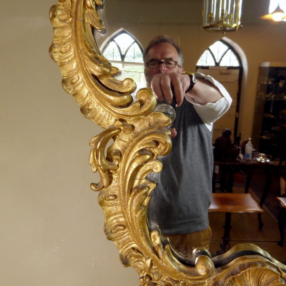 19TH C SHELL GILT MIRROR View V