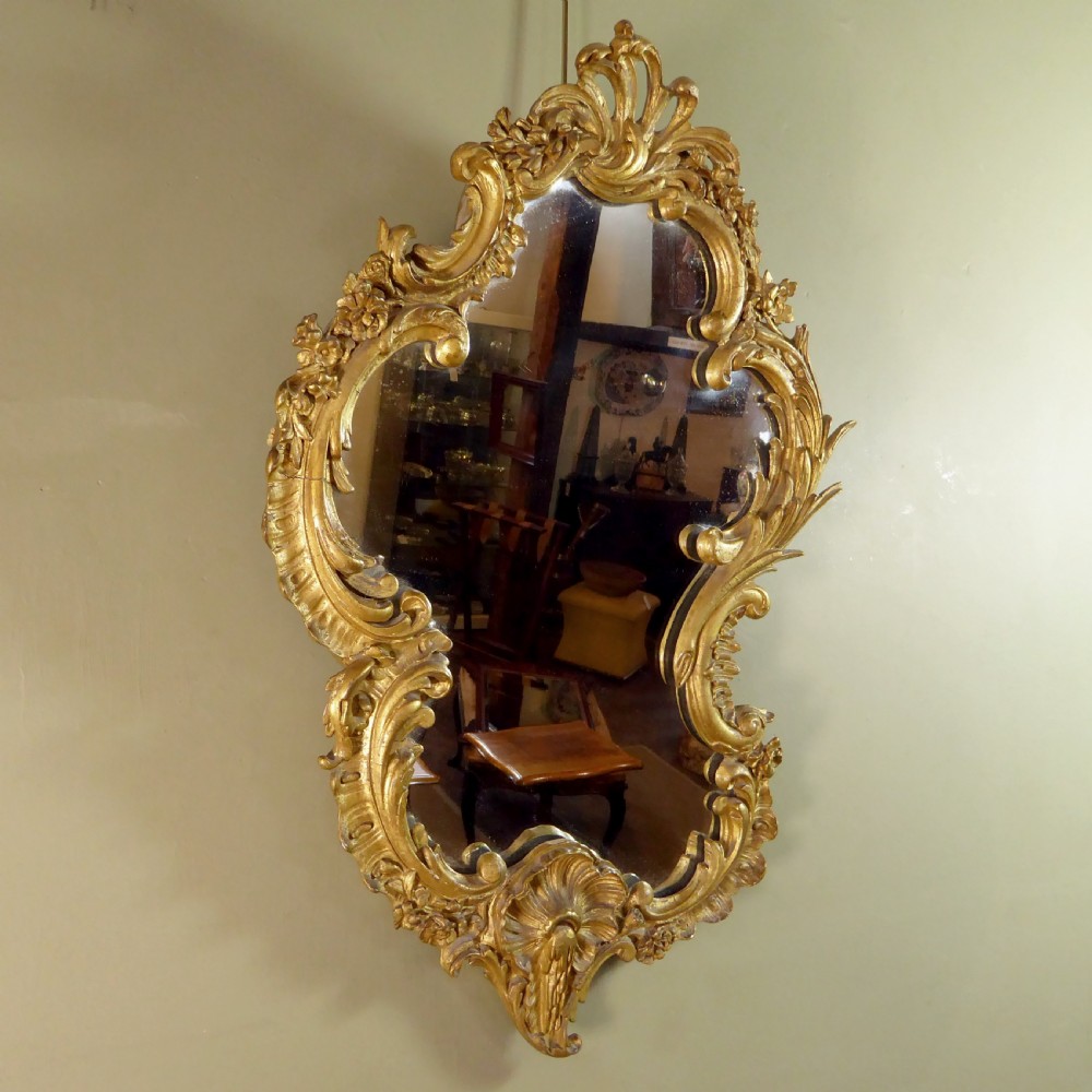 19TH C SHELL GILT MIRROR View VI