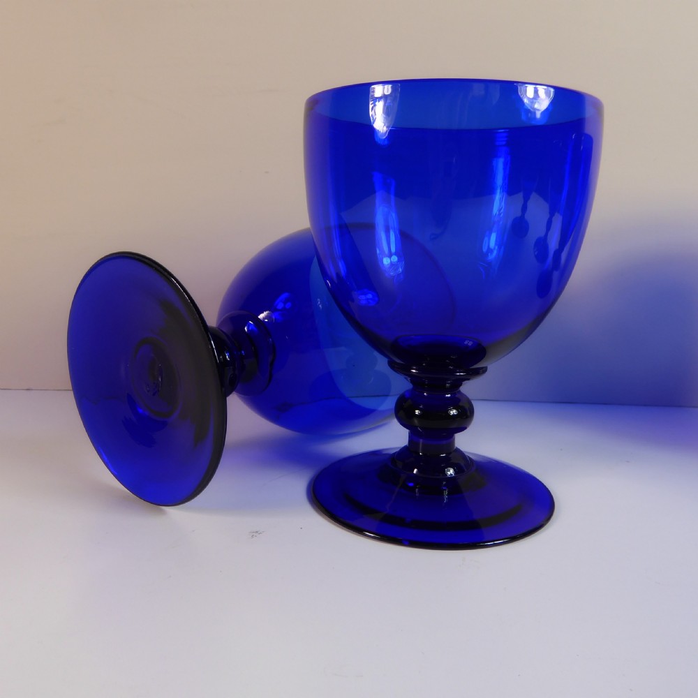 SET OF SIX 19TH C BLUE GLASSES View IV