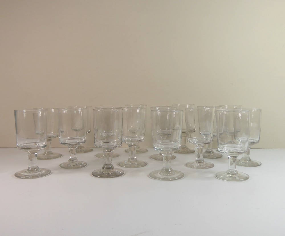 SET OF 16 19TH CENTURY WINE GLASSES
