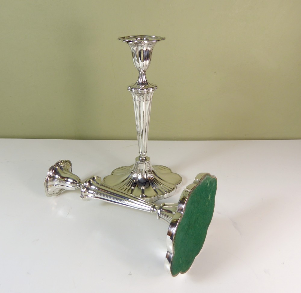 PAIR OF SILVER CANDLESTICKS, SHEFFIELD 1919 View IV