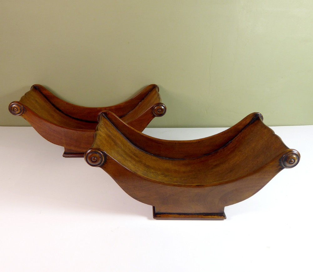 PAIR OF 19TH C MAHOGANY CHEESE COASTERS