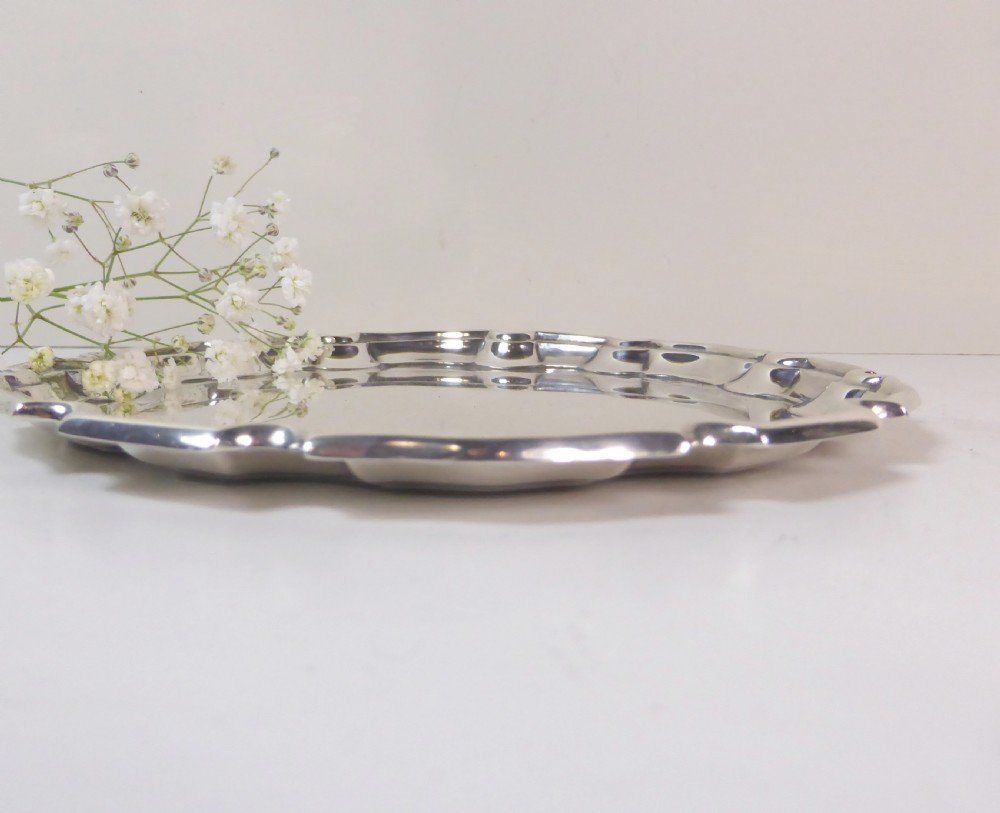 SMALL SOLID SILVER SALVER 1924 View VI