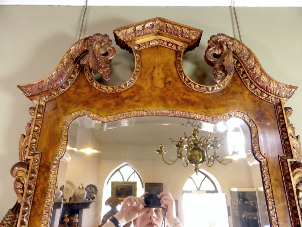 19TH C WALNUT & GILT MIRROR View III