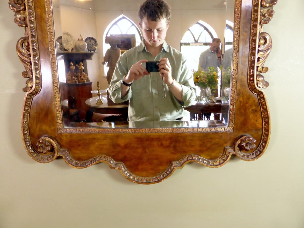 19TH C WALNUT & GILT MIRROR View V