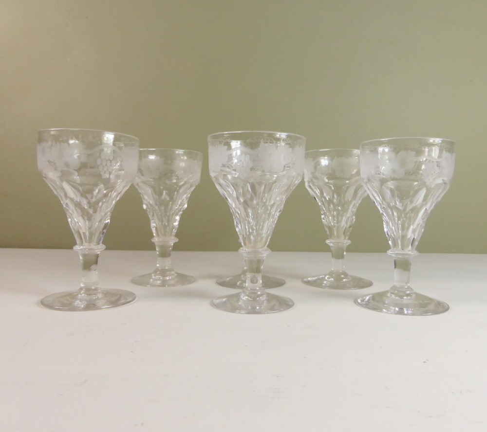 SET OF SIX 19TH C GLASSES View II