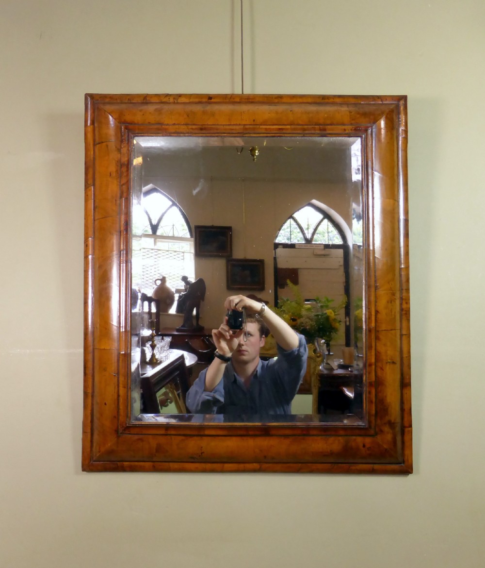 LARGE 18TH C WALNUT MIRROR