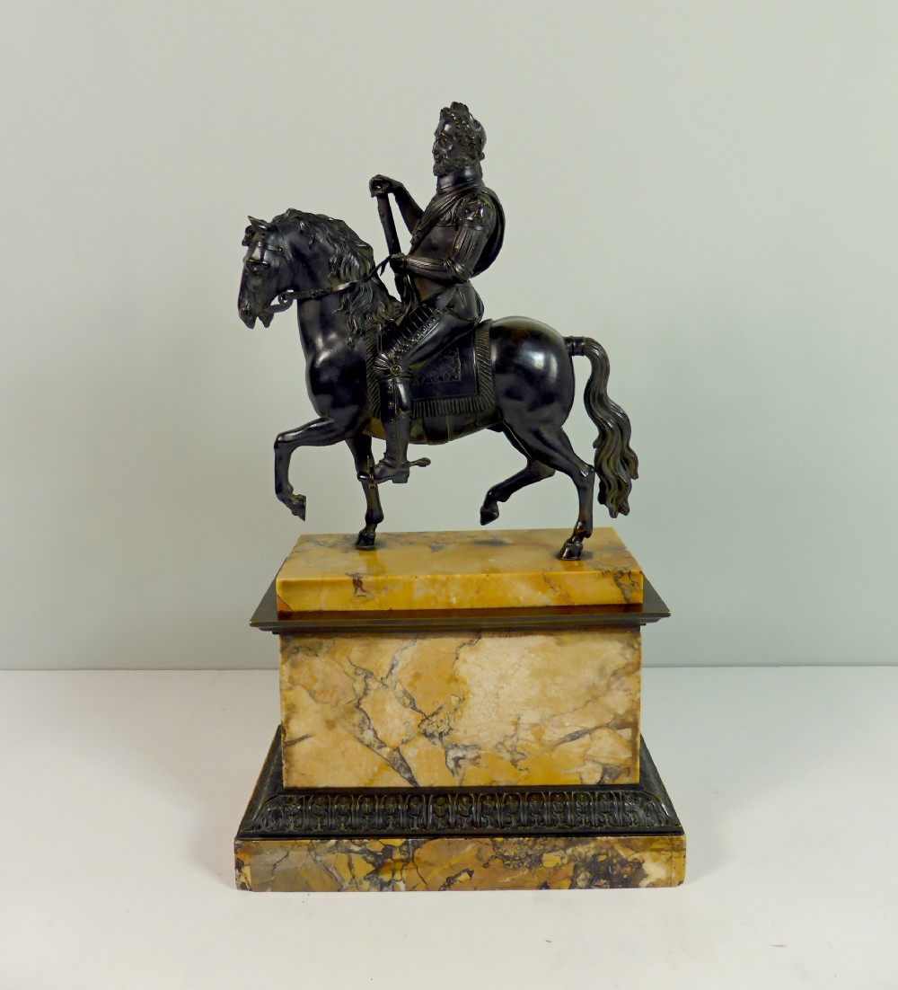 EARLY 19TH C BRONZE FIGURE OF HENRY IV ON HORSEBACK