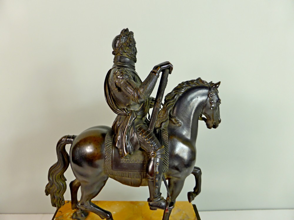 EARLY 19TH C BRONZE FIGURE OF HENRY IV ON HORSEBACK View V