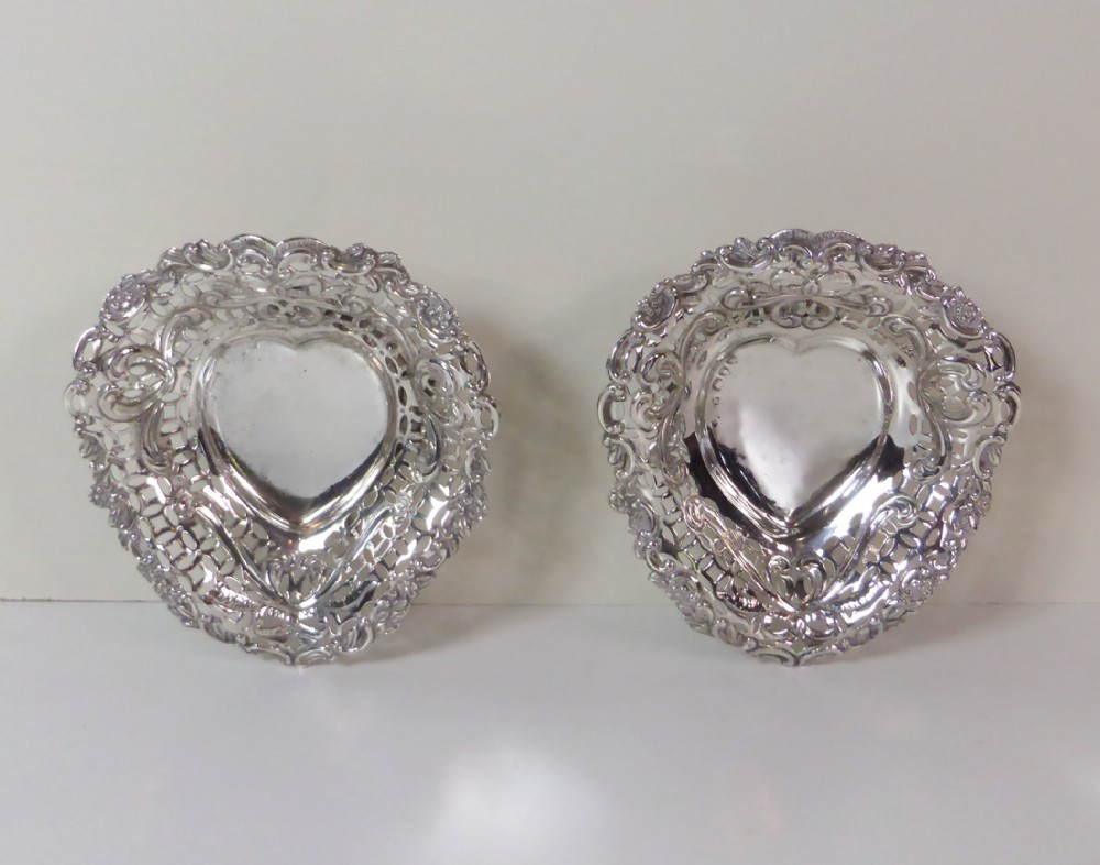 PAIR OF SOLID SILVER BASKETS, LONDON 1893