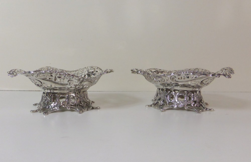 PAIR OF SOLID SILVER BASKETS, LONDON 1893 View II