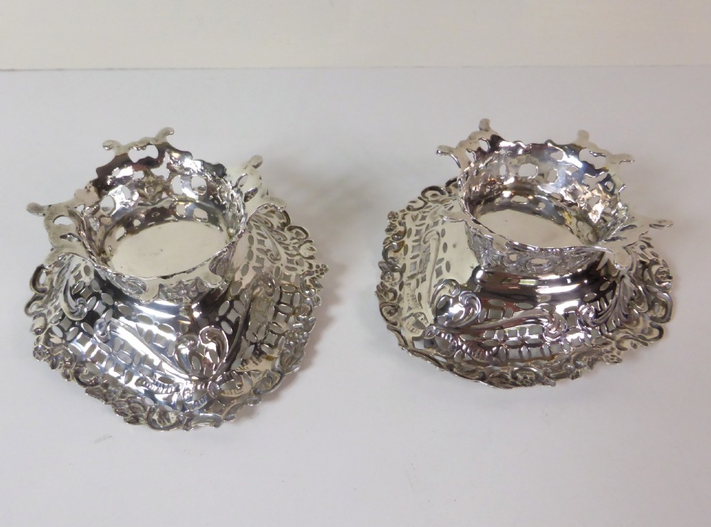 PAIR OF SOLID SILVER BASKETS, LONDON 1893 View VII