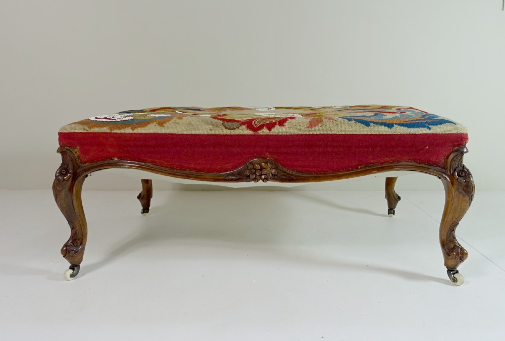 LARGE 19TH C WALNUT CENTRE STOOL View II