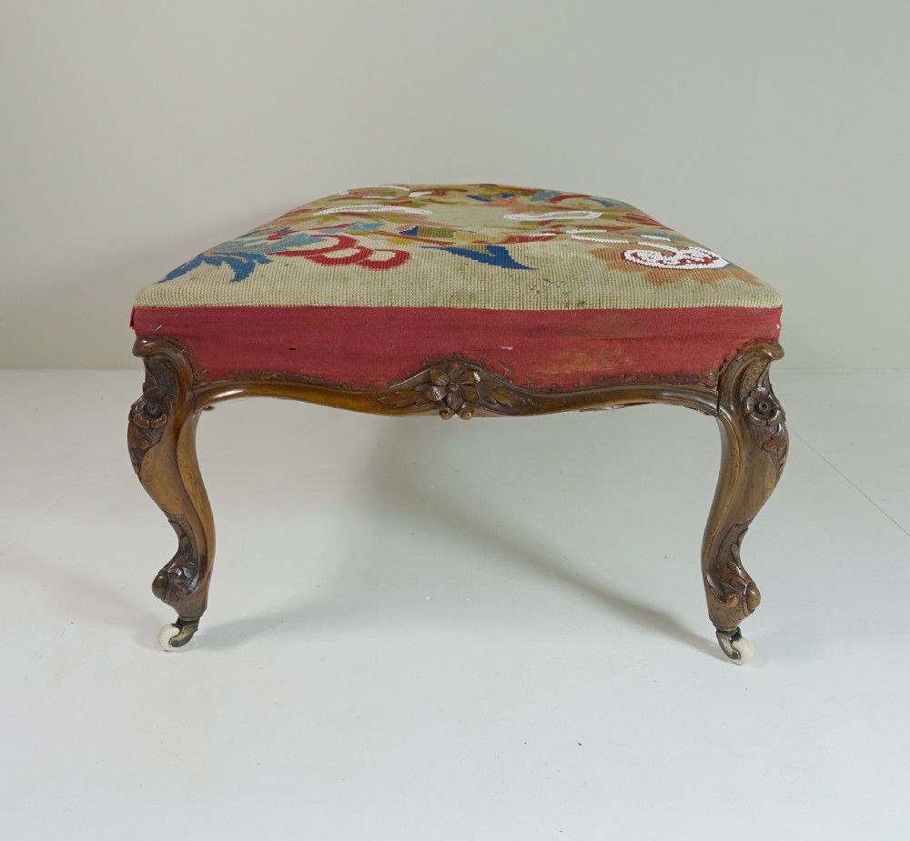 LARGE 19TH C WALNUT CENTRE STOOL View III