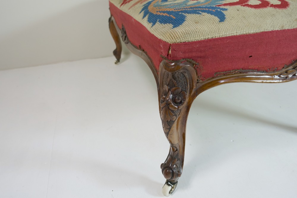 LARGE 19TH C WALNUT CENTRE STOOL View IV