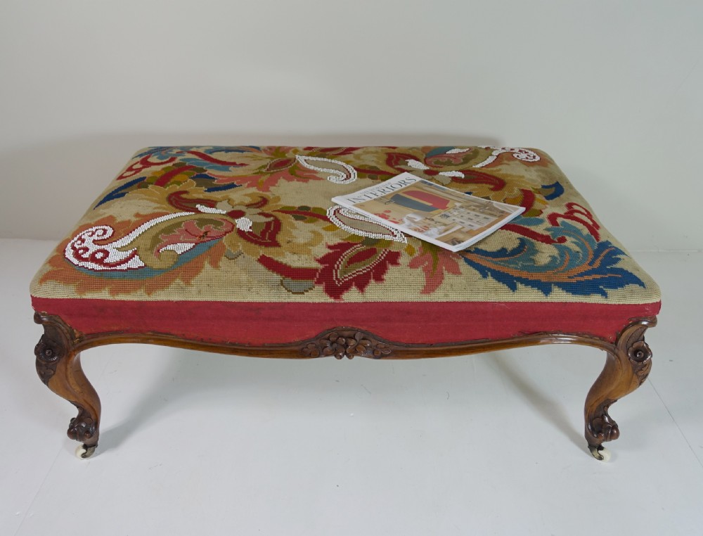 LARGE 19TH C WALNUT CENTRE STOOL View V