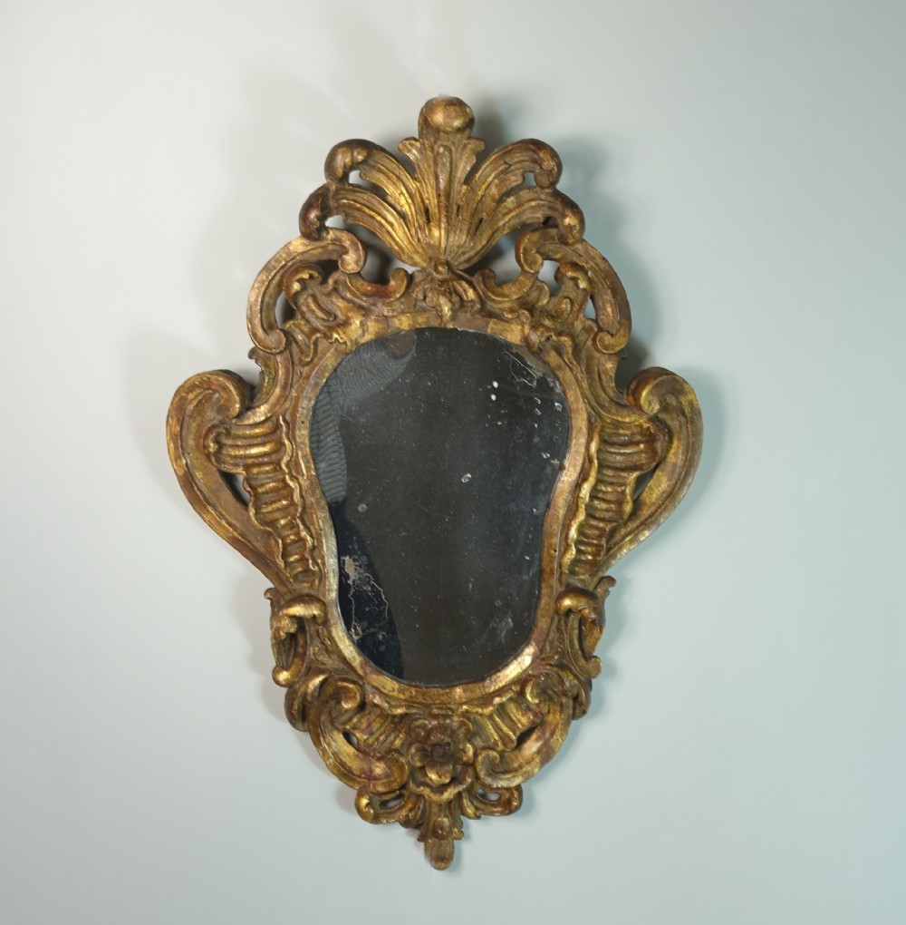 18TH C CARVED GILTWOOD MIRROR