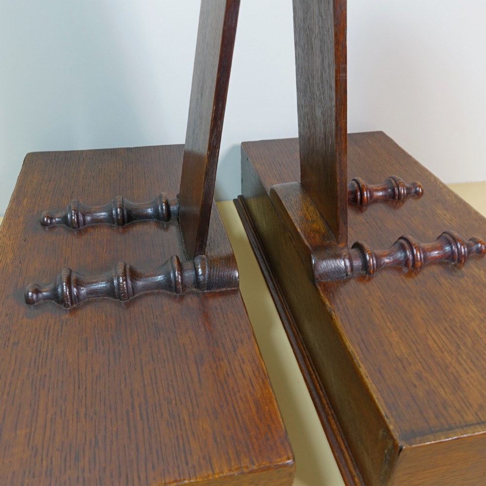 PAIR OF 19TH C OAK CHARGER STANDS View III