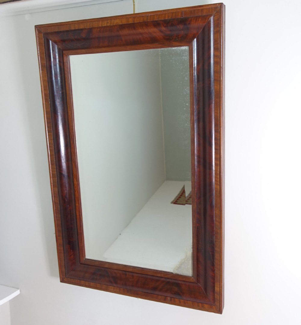 19TH C MAHOGANY MIRROR