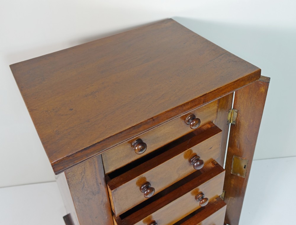19TH C WALNUT TABLE TOP WELLINGTON CHEST View VII
