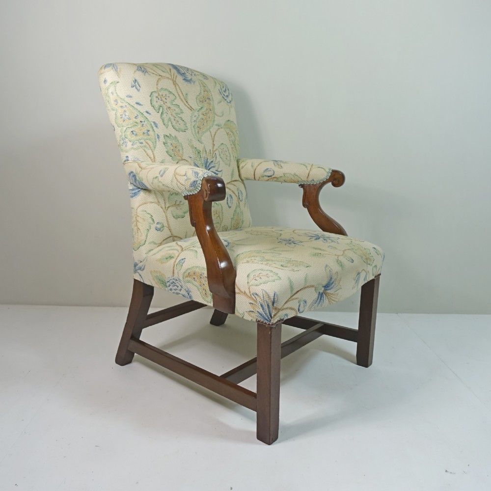 19TH C MAHOGANY OPEN ARM CHAIR View IV