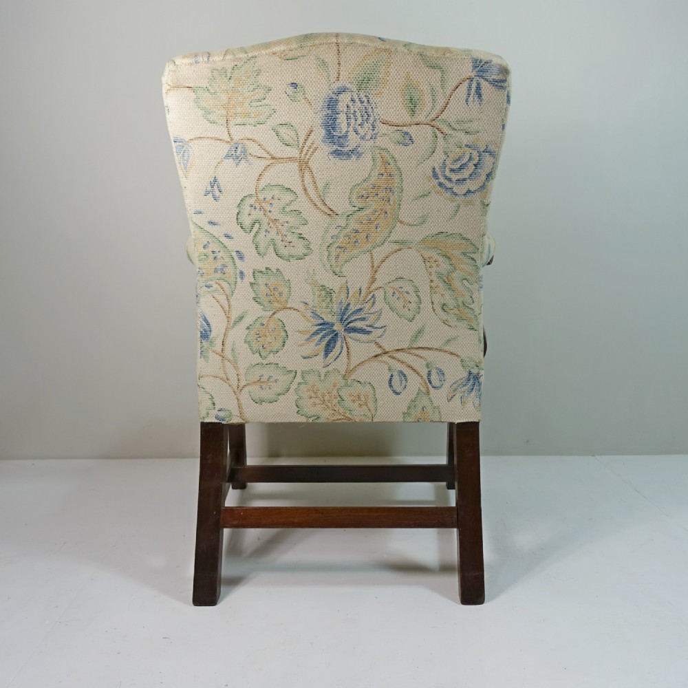 19TH C MAHOGANY OPEN ARM CHAIR View V