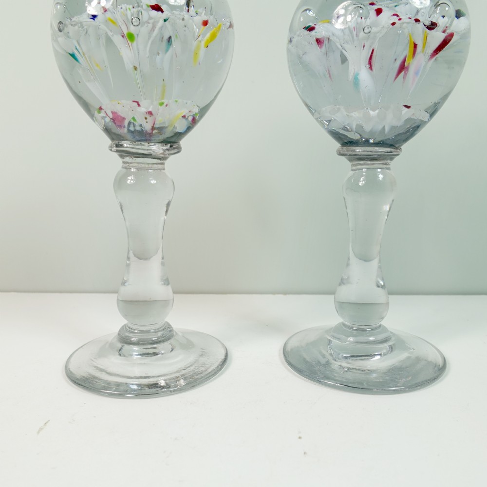 PAIR OF 19TH C GLASS PINNACLES View III