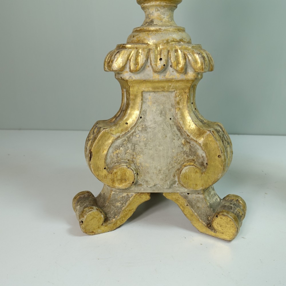 PAIR OF 18TH C GILT PRICKET STICKS View IV