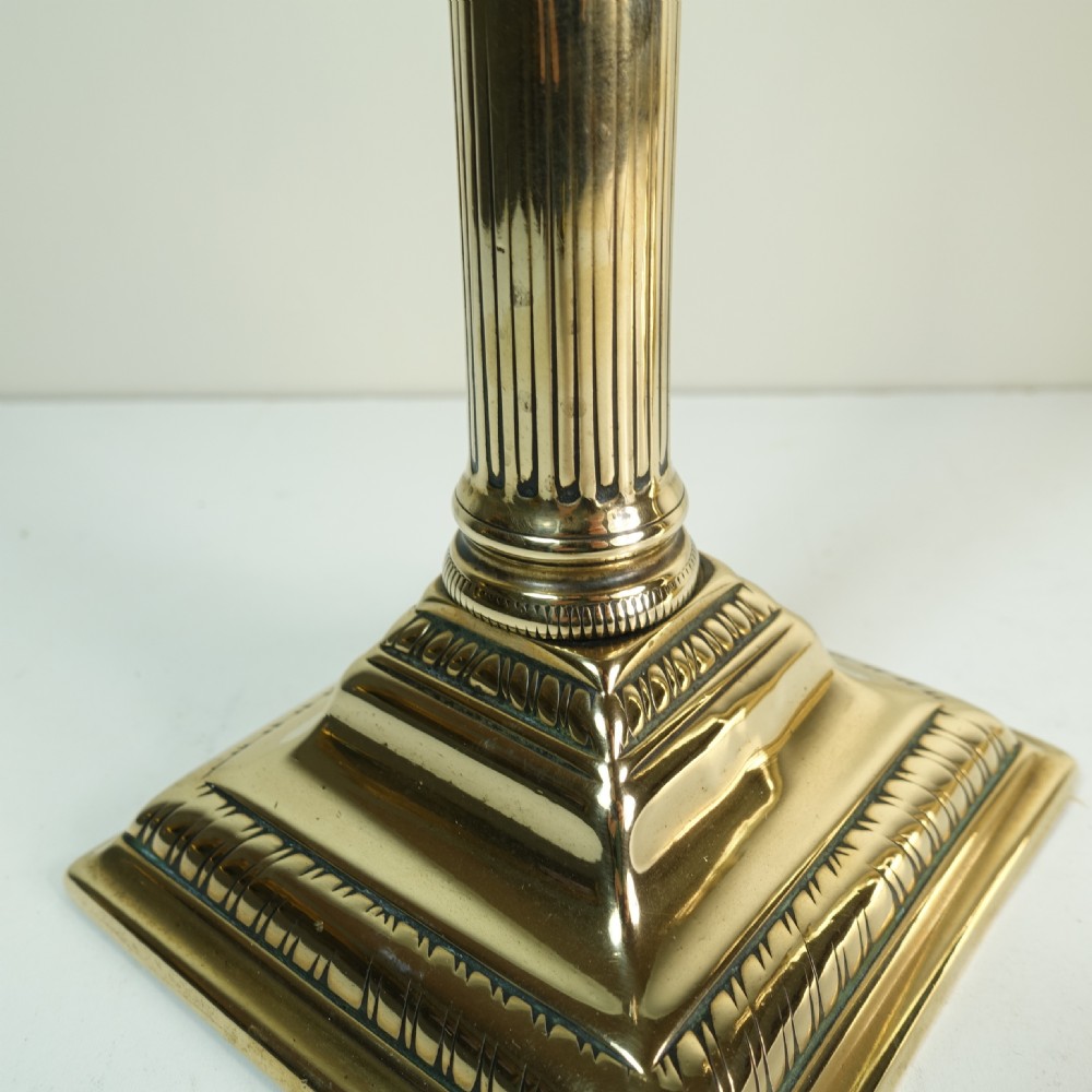 PAIR OF GEORGE III BRASS CANDLESTICKS View IV