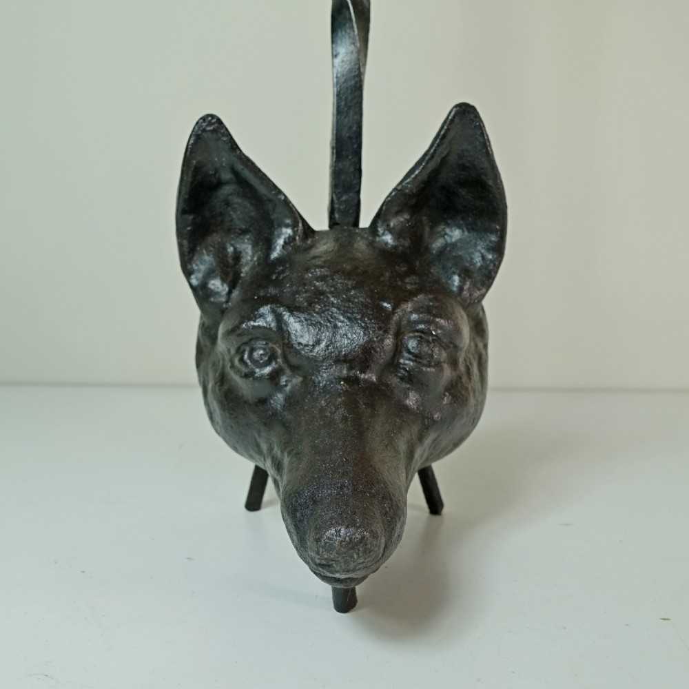 19TH C CAST IRON FOX DOOR PORTER View II