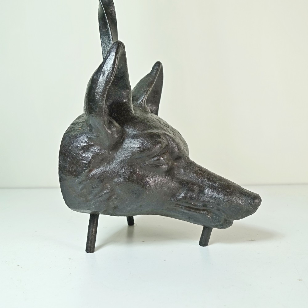 19TH C CAST IRON FOX DOOR PORTER View III