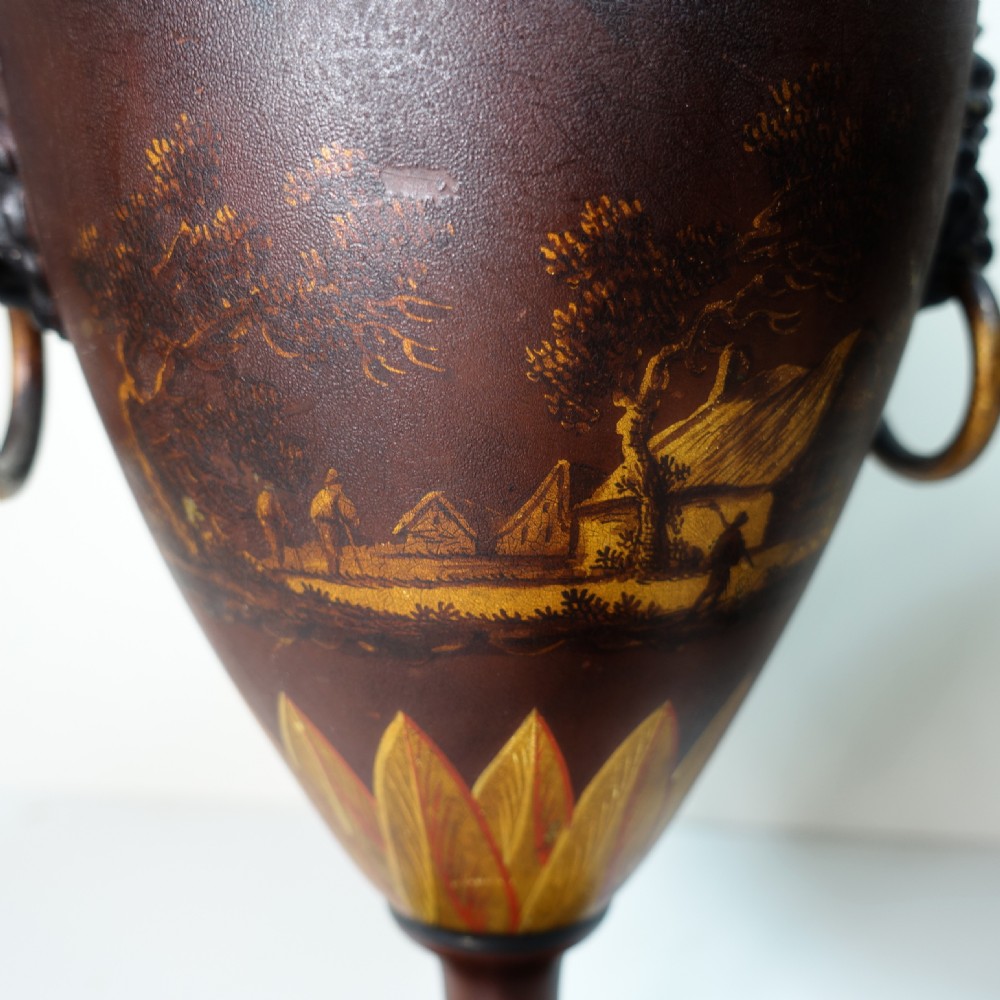 PAIR OF 19TH C TOLE CHESTNUT URNS View VI