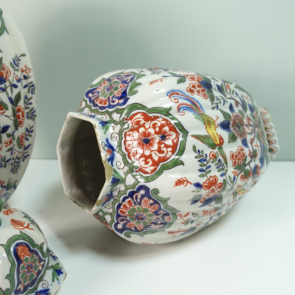 PAIR OF 18TH C DELFT VASES & COVERS View VI