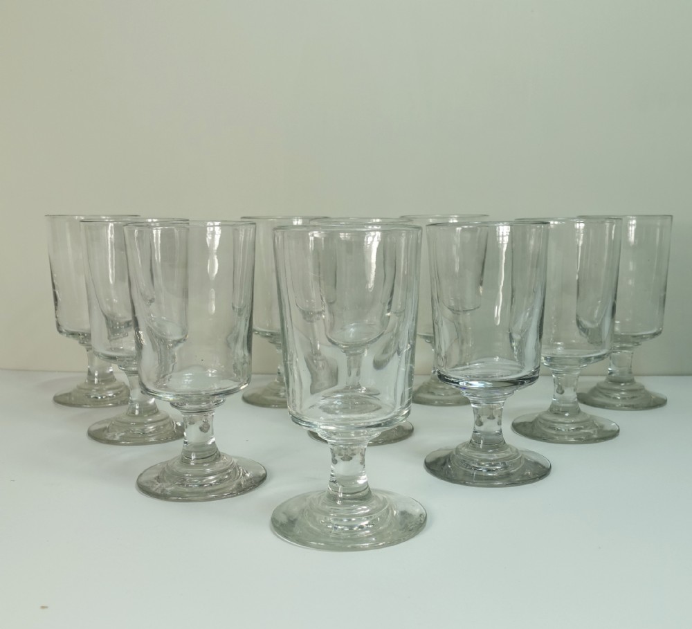 SET OF TEN 19TH C WINE GLASSES