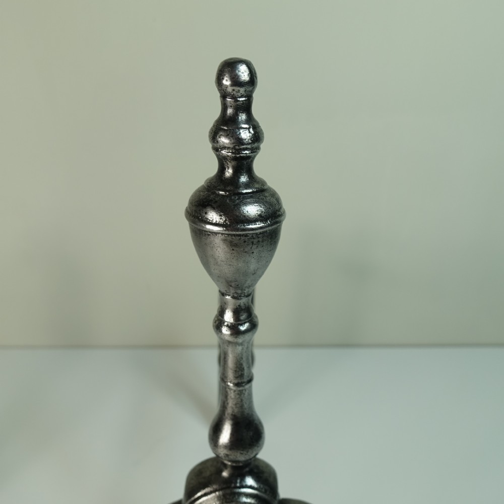 PAIR OF GEORGIAN STEEL FIRE DOGS View V