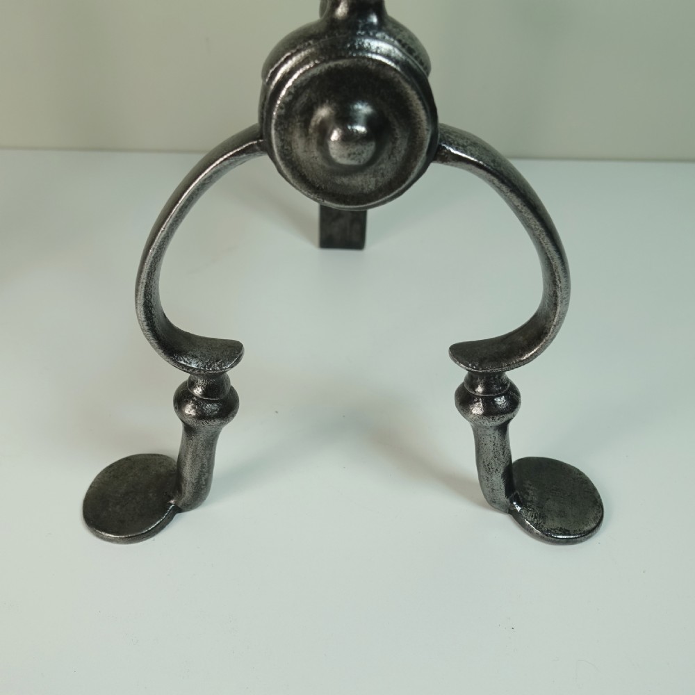 PAIR OF GEORGIAN STEEL FIRE DOGS View VI