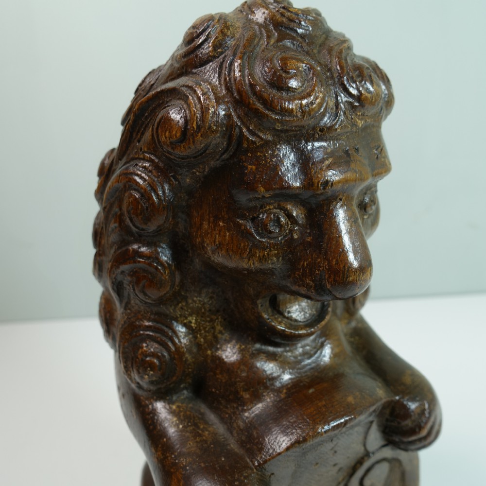 18TH C CARVED OAK LION View IV