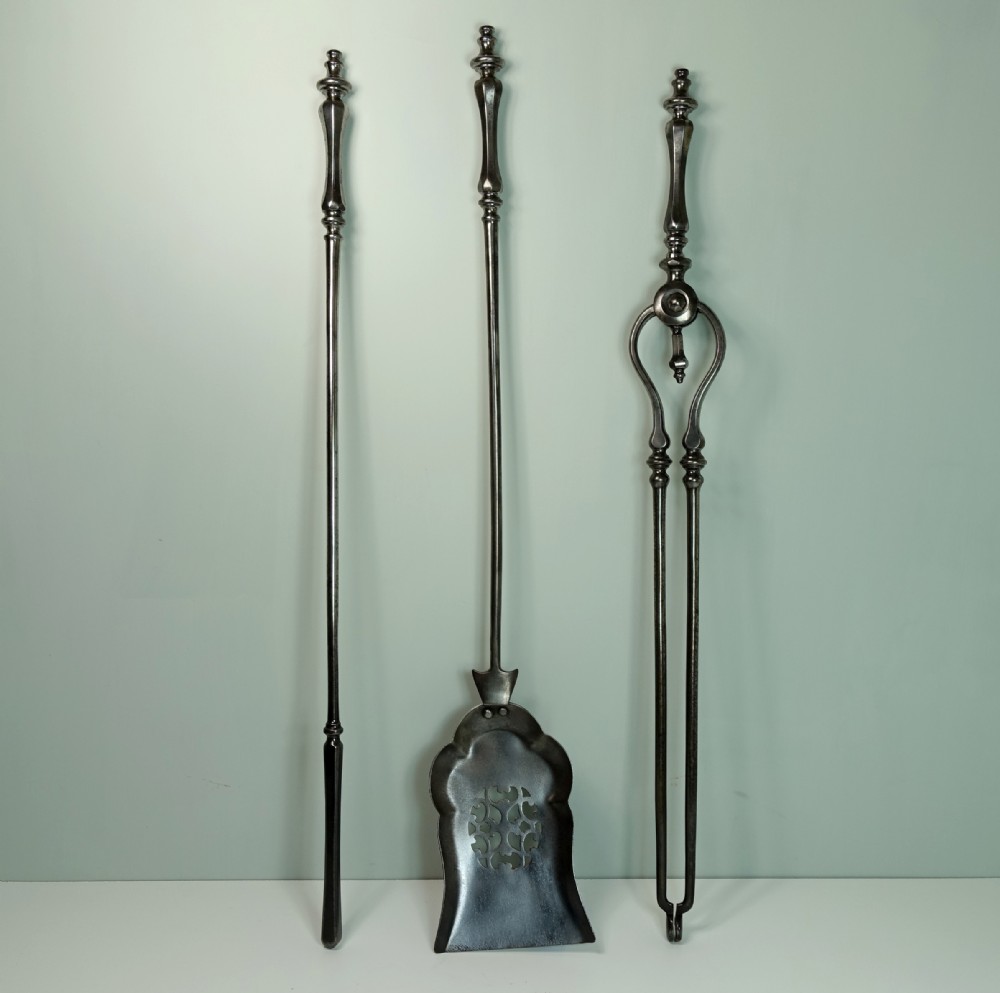 18TH C STEEL FIRE TOOLS