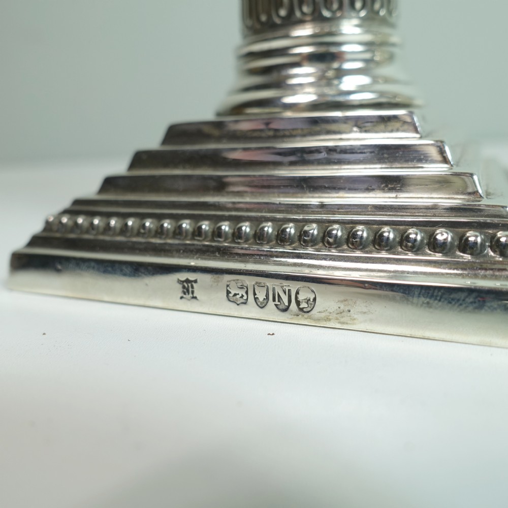 PAIR OF 19TH C SILVER CANDLESTICKS View V