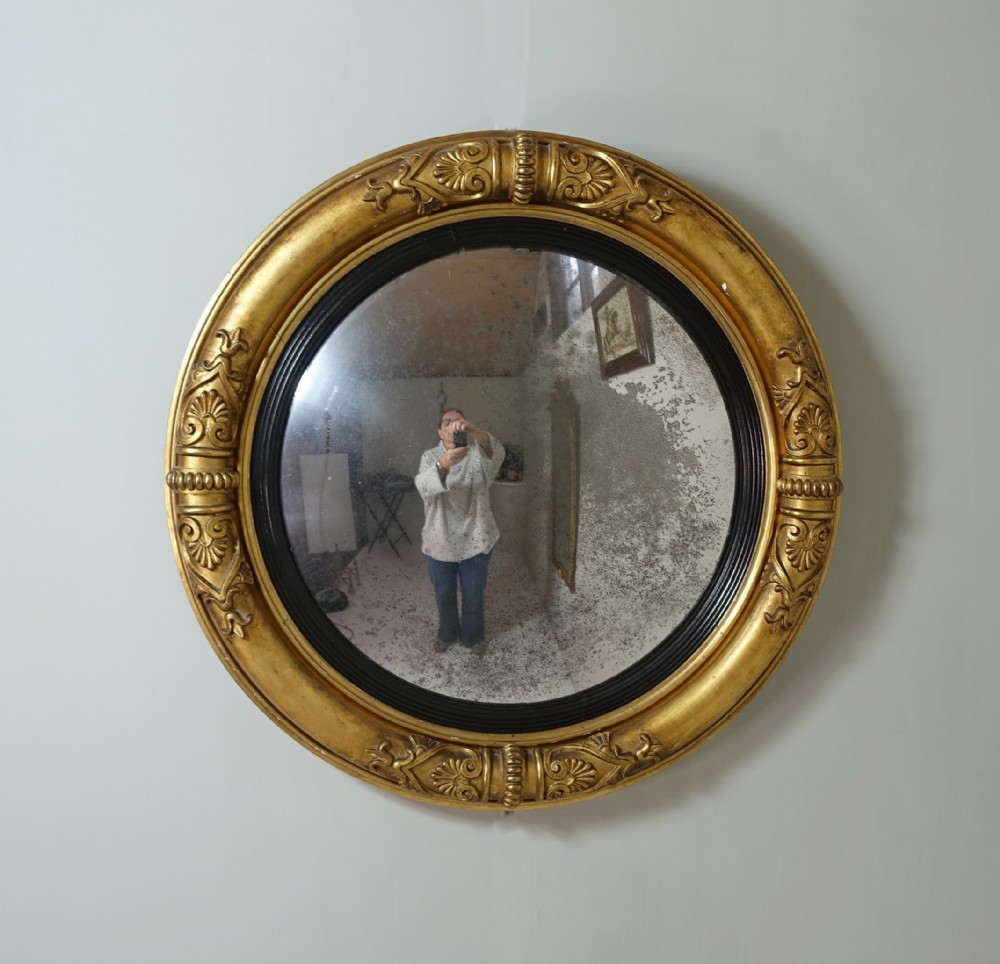 REGENCY GILT CONVEX MIRROR