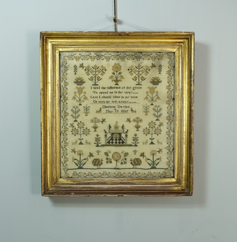 19TH C NEEDLEWORK SAMPLER