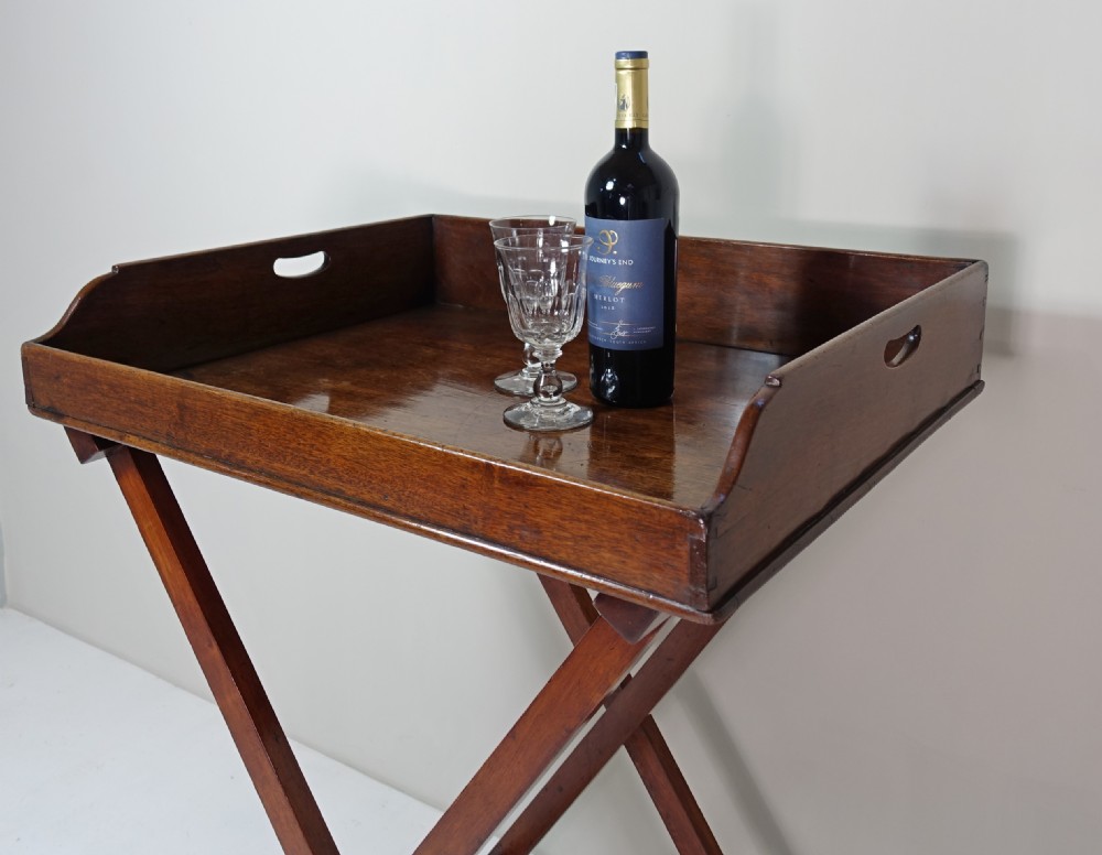 18TH C MAHOGANY BUTLERS TRAY & STAND View III