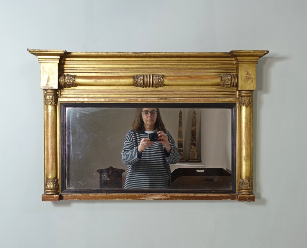 SMALL REGENCY GILT OVERMANTLE MIRROR