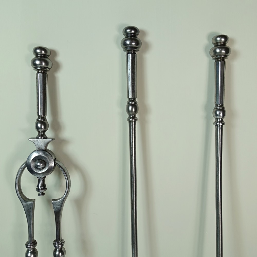 SET OF EARLY 19TH C STEEL FIRE TOOLS View III
