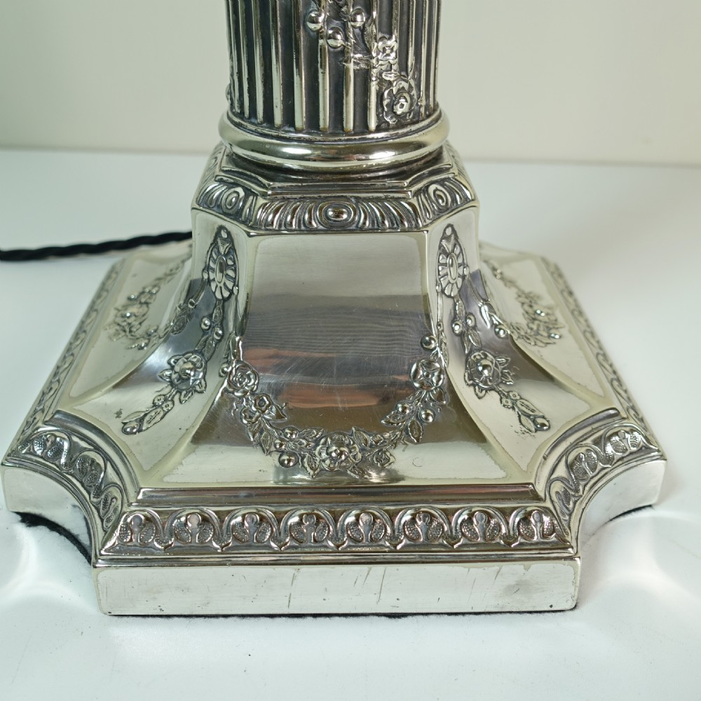 19TH C SILVER PLATED LAMP View II