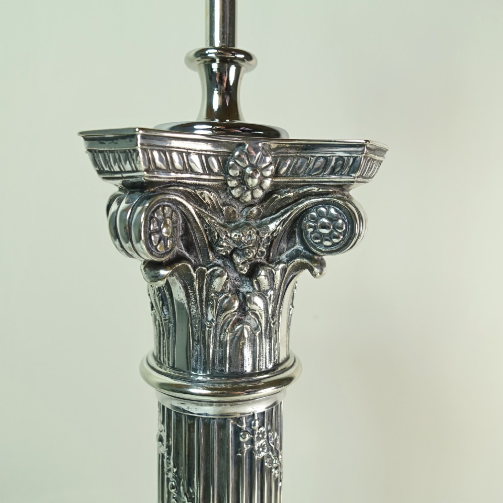 19TH C SILVER PLATED LAMP View III