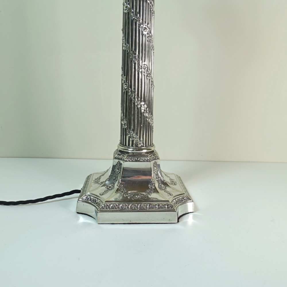 19TH C SILVER PLATED LAMP View V