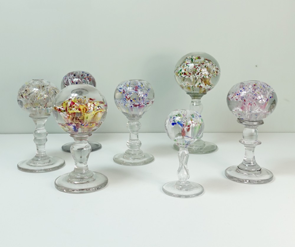 COLLECTION OF 19TH C GLASS PINNACLES
