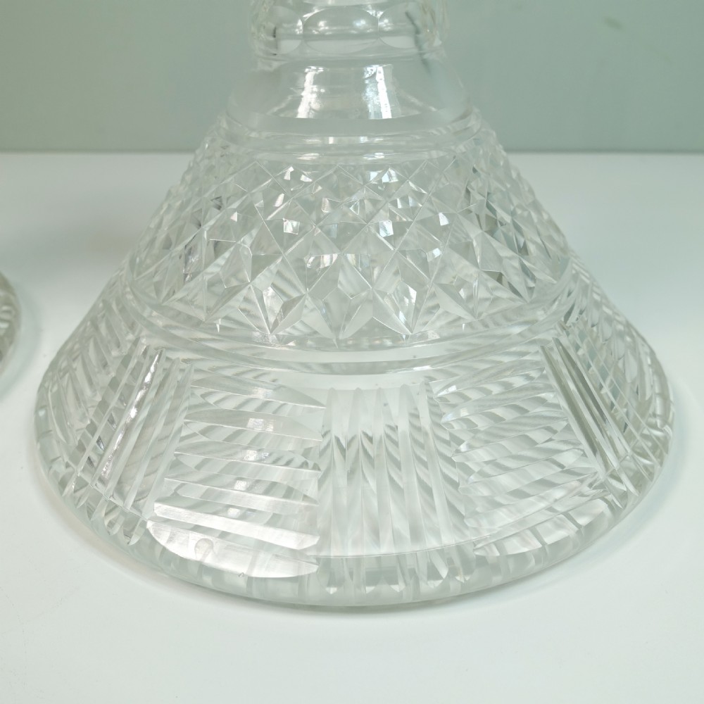 PAIR OF 19TH C CUT GLASS SHIPS DECANTERS View III
